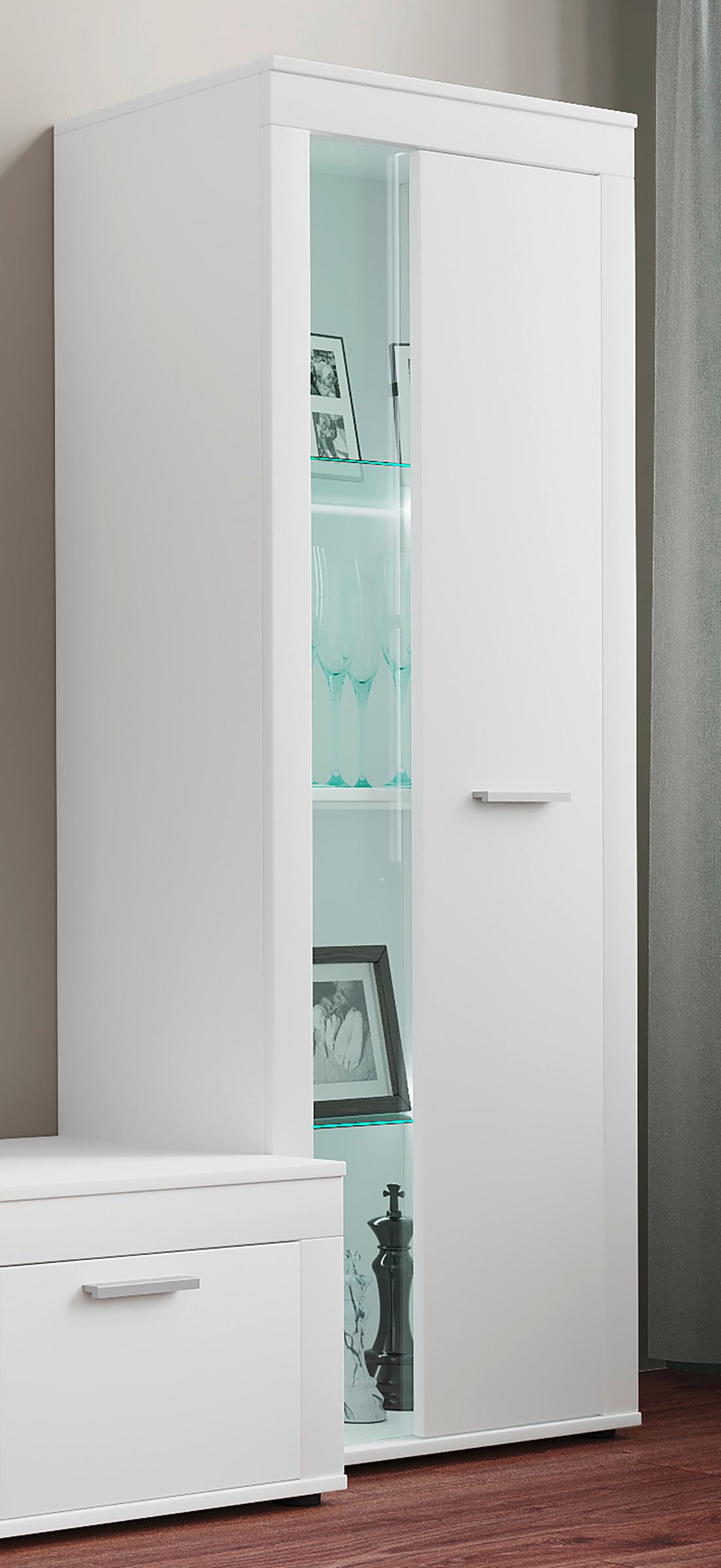 Vitrine Usilo Weiß Holzwerkstoff MID.YOU Möbel > Schränke > Vitrinen Weiß