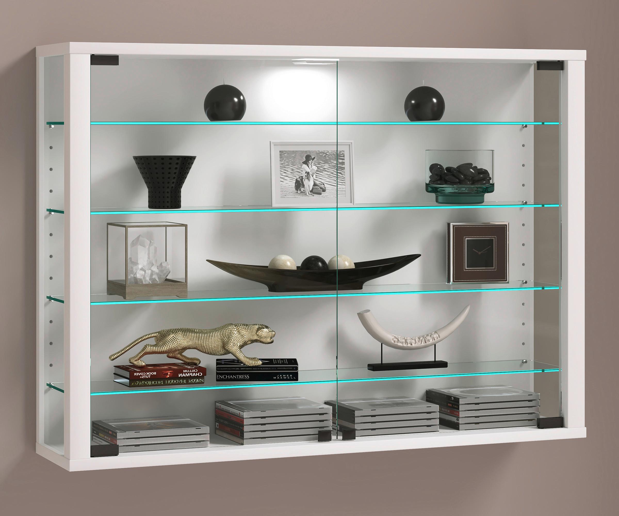 Hängevitrine Vitrosa L Weiß Holzwerkstoff MID.YOU Möbel > Schränke > Vitrinen Weiß