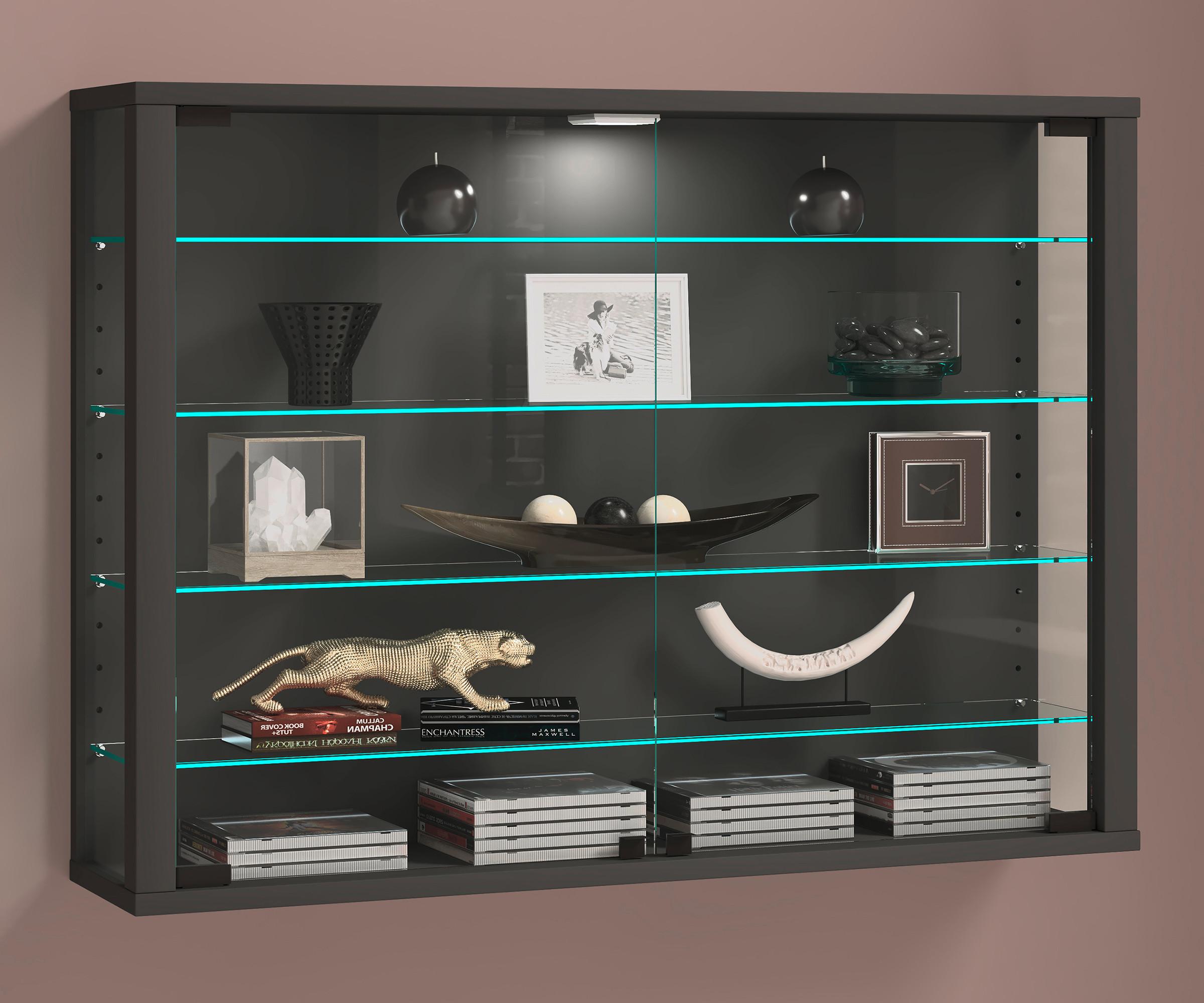 Hängevitrine Vitrosa L Anthrazit Holzwerkstoff MID.YOU Möbel > Schränke > Vitrinen Anthrazit