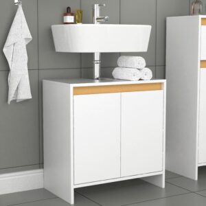 Waschbeckenunterschrank Malira ca. 58x60 cm Weiß Holzwerkstoff MID.YOU Möbel > Schränke > Badezimmerschränke > Waschbeckenunterschränke Weiß