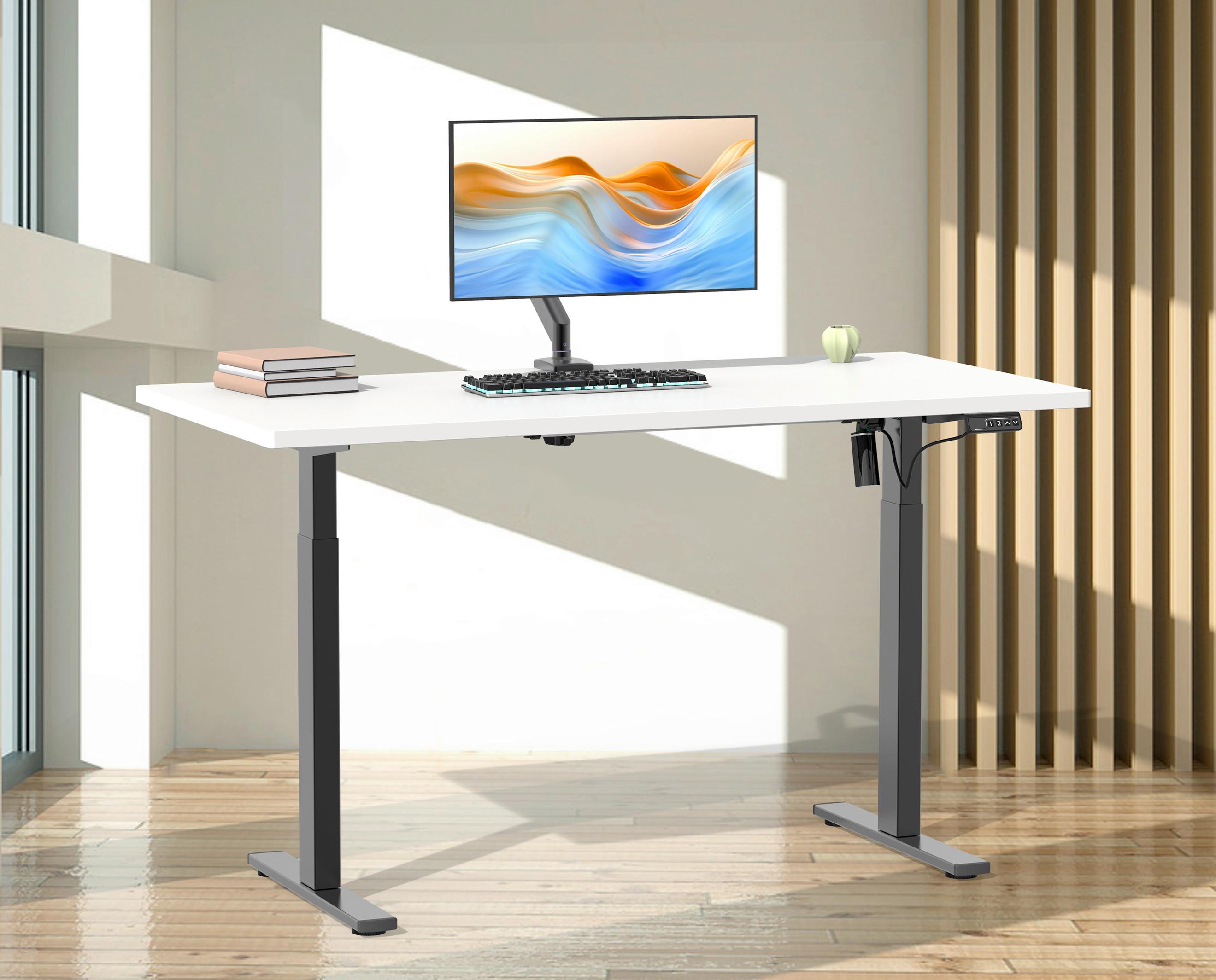 Schreibtisch E-Lona Schwarz/Weiß ca. 110x50x71cm Metall, Holzwerkstoff MID.YOU Möbel > Tische > Schreibtische > Schreibtische Schwarz