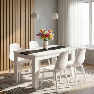 wohnli-moebel-suche-000657060513-1 Esstisch Disalo Weiß/Anthrazit ca. 140x80x75cm Holzwerkstoff MID.YOU Möbel > Tische > Esstische Anthrazit