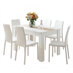 wohnli-moebel-suche-000657060515-1 Esstisch Disalo Weiß/Honigeiche ca.140x80x75cm Holzwerkstoff MID.YOU Möbel > Tische > Esstische Weiß