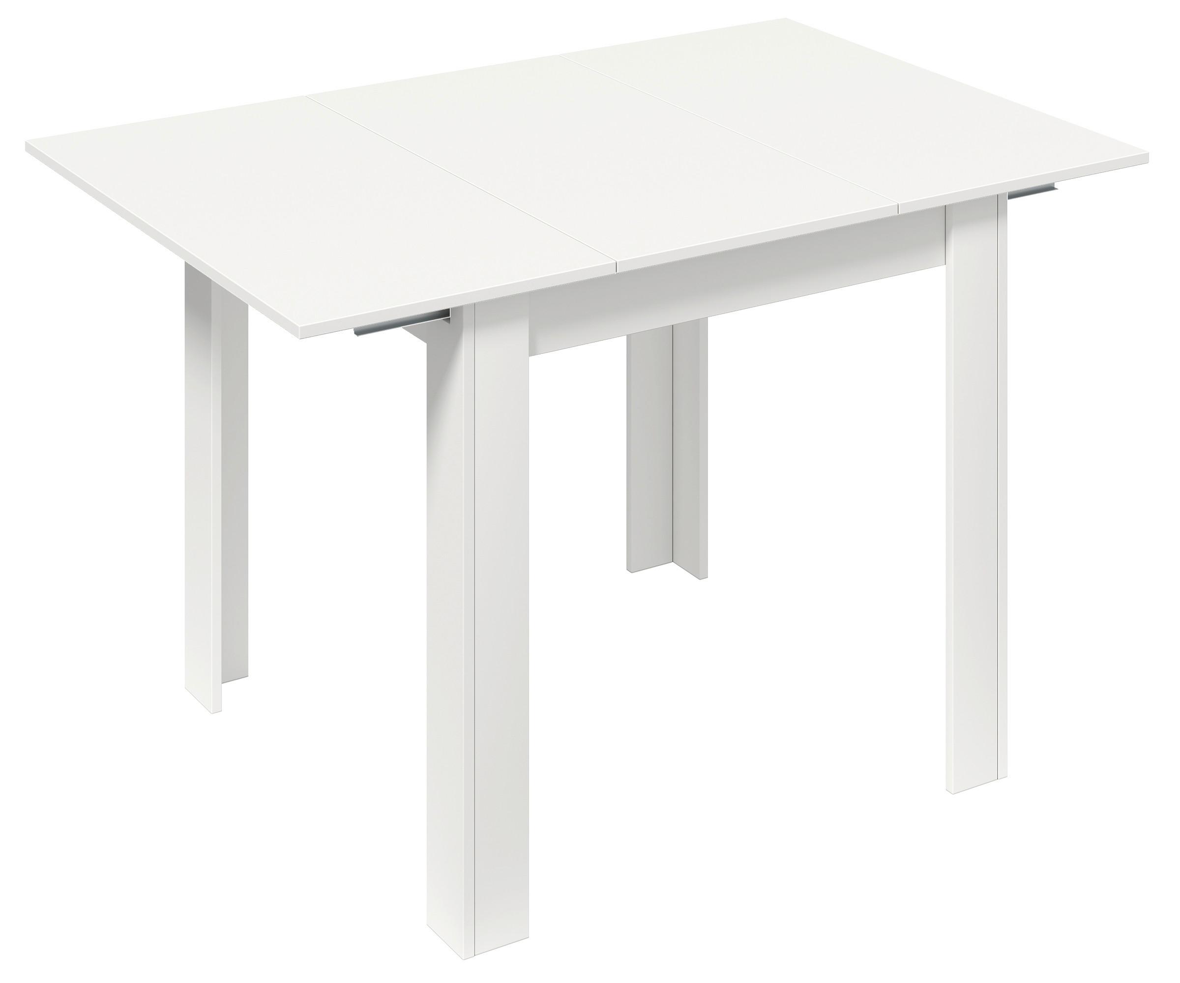 Wohnli Möbelsuche - Ausziehtisch Pesoli Weiß ca. 80-120x80x76 cm