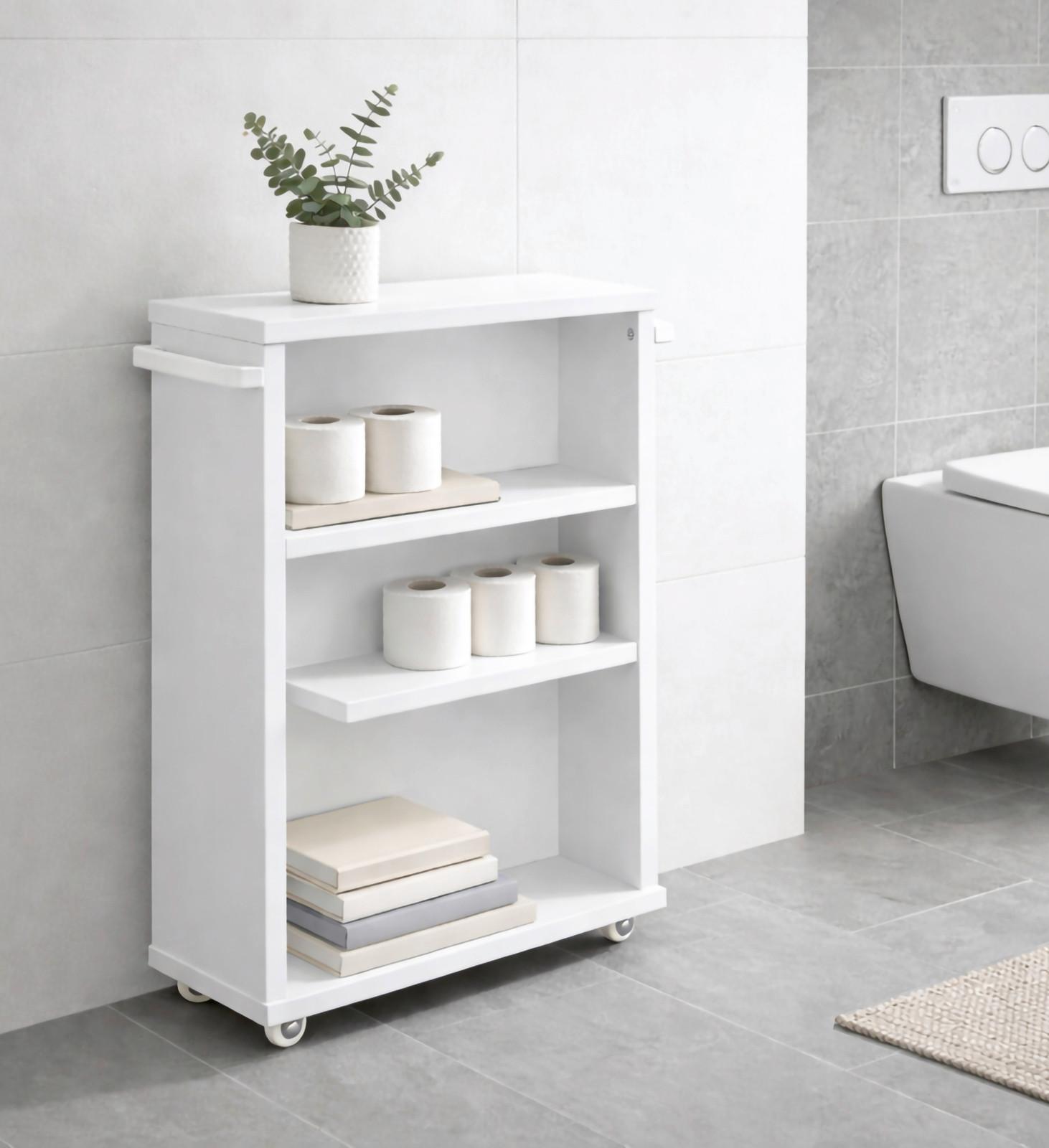 Midischrank Nilari Weiß Holzwerkstoff MID.YOU Möbel > Schränke Weiß
