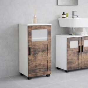 Midischrank Nilari M Weiß/Eichefarben Holzwerkstoff MID.YOU Möbel > Schränke Weiß