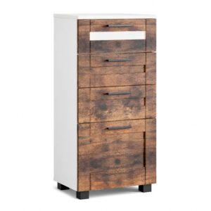 Wohnli Möbelsuche - Midischrank Nilari L Weiß/Eichefarben