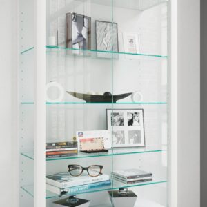Hängevitrine Udina Weiß Glas, Holzwerkstoff Livetastic Möbel > Schränke > Vitrinen Weiß