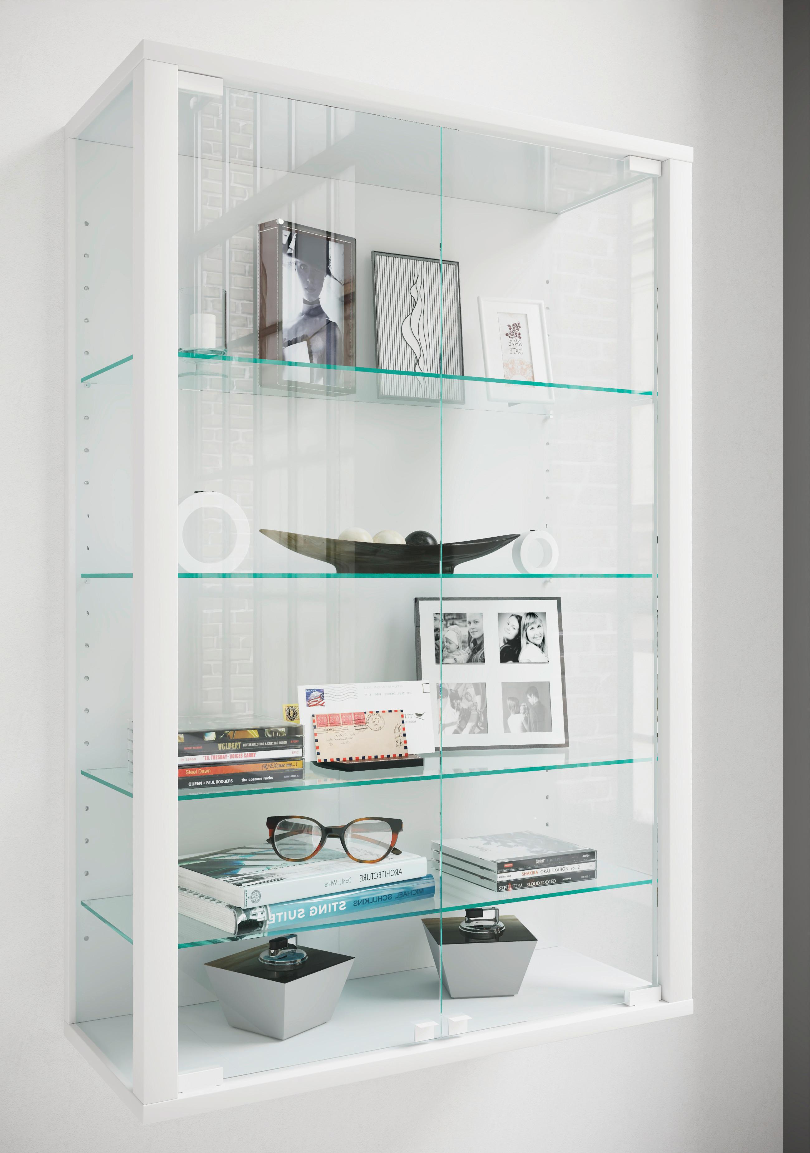 Hängevitrine Udina Weiß Glas, Holzwerkstoff Livetastic Möbel > Schränke > Vitrinen Weiß