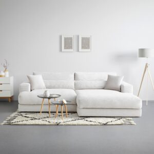 Ecksofa Fabiona Rechts Beige Holz Premium Living Möbel > Sofas & Couches > Wohnlandschaften > Ecksofas Beige