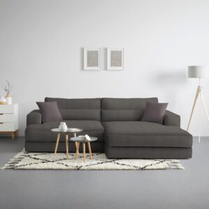 Ecksofa Fabiona rechts Braun Holz Premium Living Möbel > Sofas & Couches > Wohnlandschaften > Ecksofas Braun