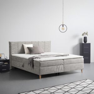 Boxbett Veloria Grau ca. 180x200cm Textil Based Möbel > Betten > Boxspringbetten Grau
