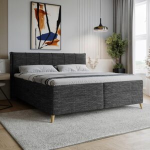 Boxbett Veloria Schwarz ca. 180x200cm Textil Based Möbel > Betten > Boxspringbetten Schwarz