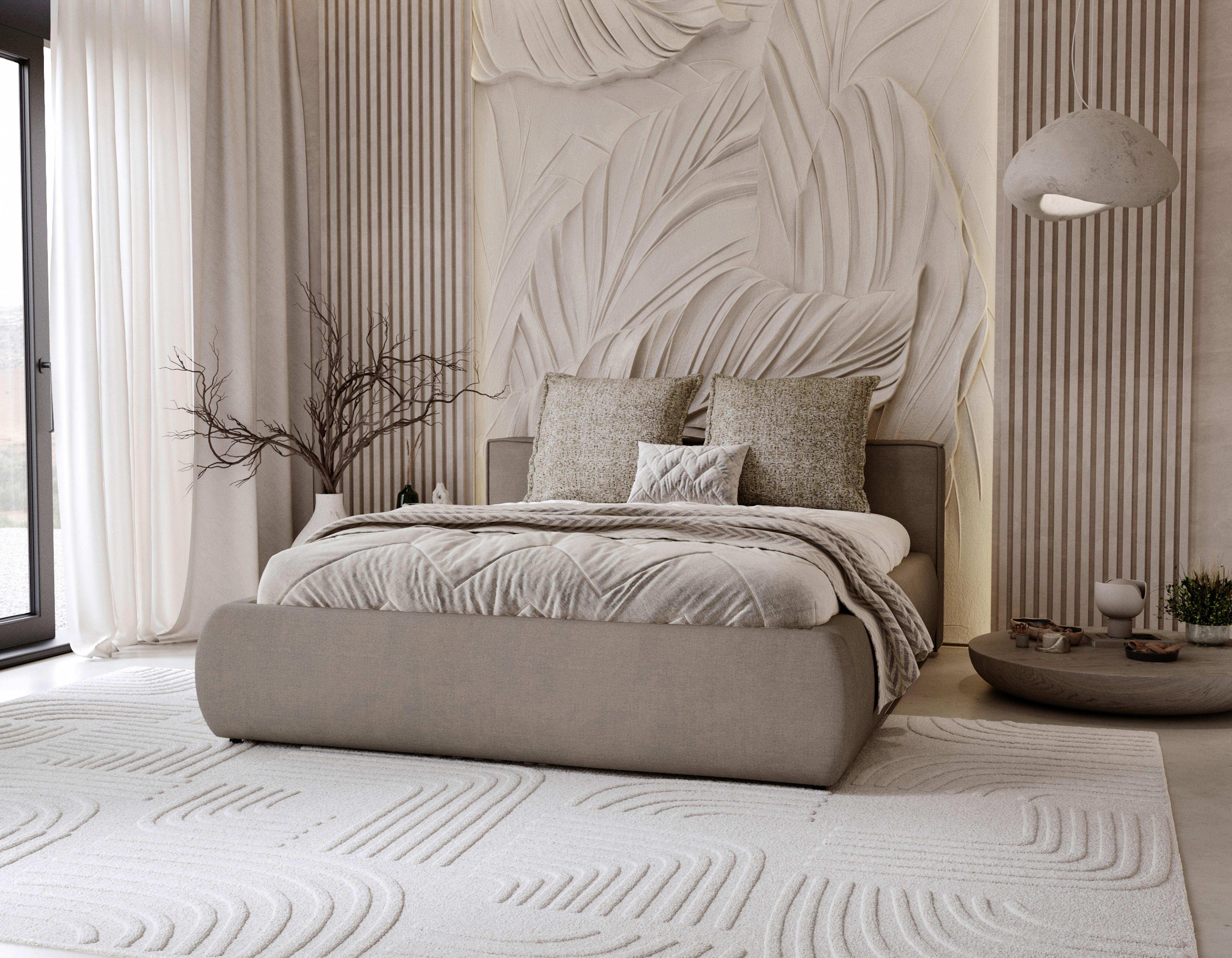Polsterbett Olive Beige 180x200cm Textil Mömax Möbel > Betten > Doppelbetten Beige