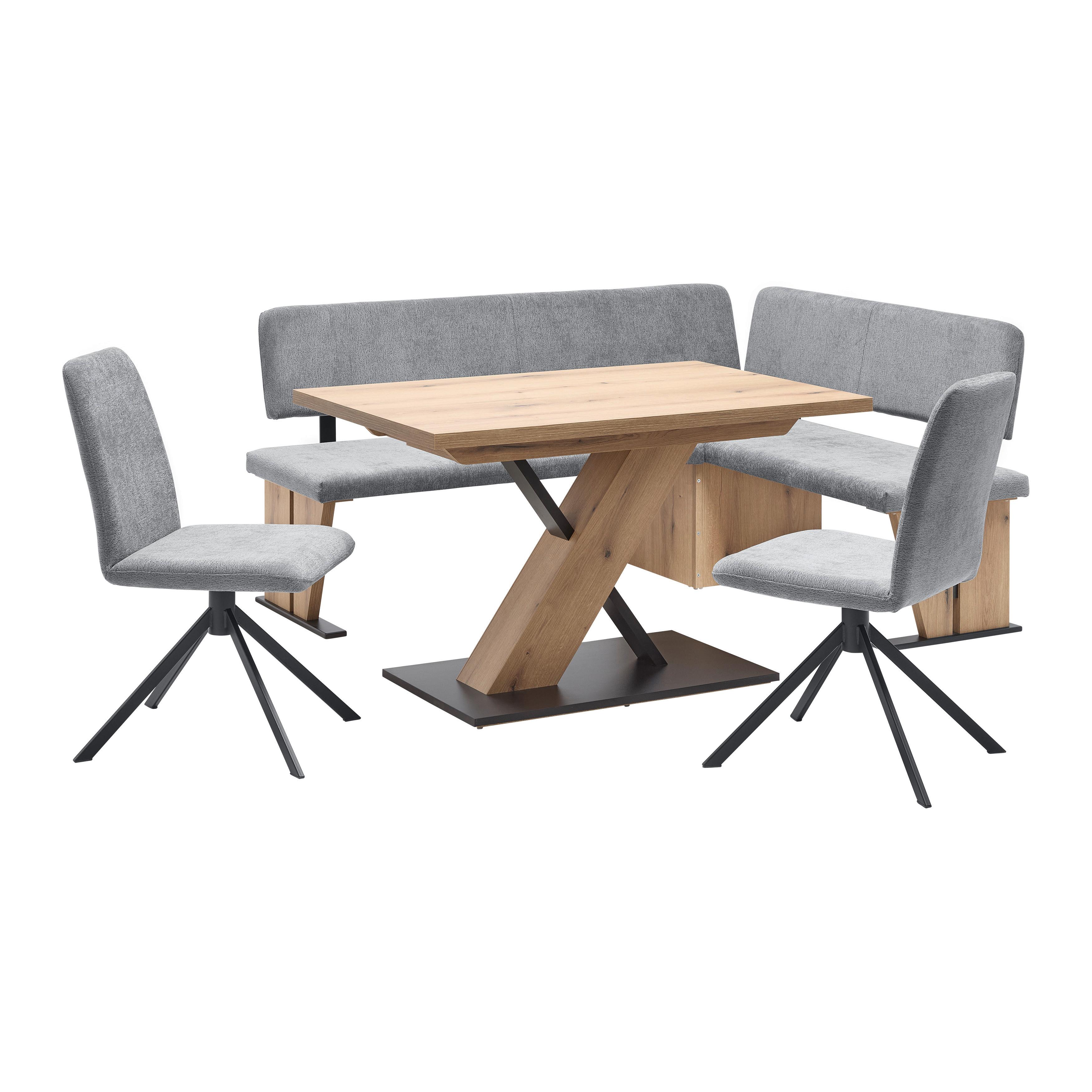 Wohnli Möbelsuche - Tischgruppe Kassel Grau/Schwarz/Eichefarben