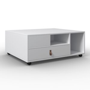 Couchtisch Mick Weiß MDF Kunststoff Bessagi Home Wohnzimmermöbel Weiß