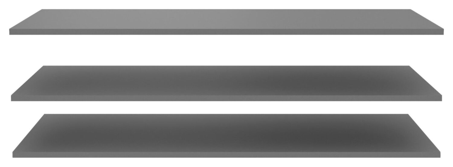 Einlegeboden Zubehör in Grau 3er Set Metall, Kunststoff, Holzwerkstoff Mömax Möbel > Schränke Grau