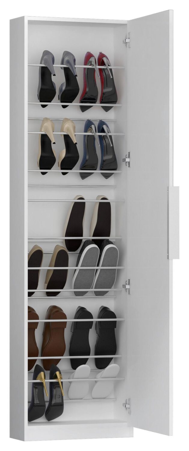 Schuhschrank Calma Weiß Schuhe bis Gr. 43 Metall Mömax Garderoben Weiß