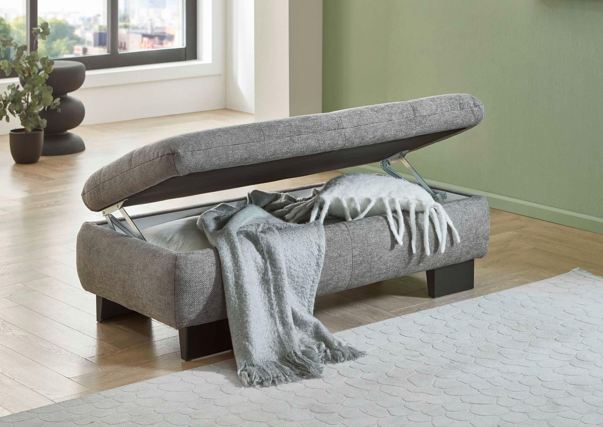 Hocker Lando Grau Textil Premium Living Möbel > Sessel > Hocker Grau