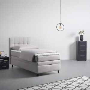 Boxspringbett Miami in Grau ca. 100x200cm Textil, Holzwerkstoff Mömax Möbel > Betten > Boxspringbetten Grau