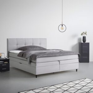 wohnli-moebel-suche-000725003105-1 Boxspringbett Miami in Grau ca. 160x200cm Textil, Holzwerkstoff Mömax Möbel > Betten > Boxspringbetten Grau
