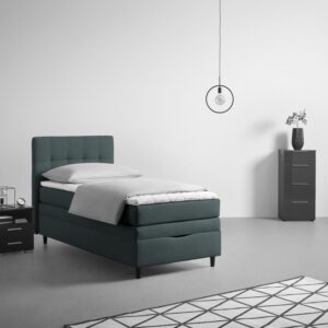 Boxspringbett Miami in Grau ca. 90x200cm Textil, Holzwerkstoff Mömax Möbel > Betten > Einzelbetten Anthrazit