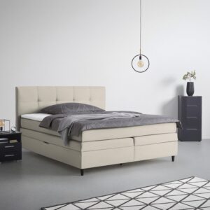 wohnli-moebel-suche-000725003135-1 Boxspringbett Miami in Taupe ca. 160x200cm Textil, Holzwerkstoff Mömax Möbel > Betten > Boxspringbetten Taupe