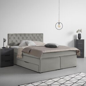 wohnli-moebel-suche-000725003510-1 Boxspringbett Chester Grau ca. 180x200cm Textil, Holzwerkstoff Mömax Möbel > Betten > Doppelbetten Grau