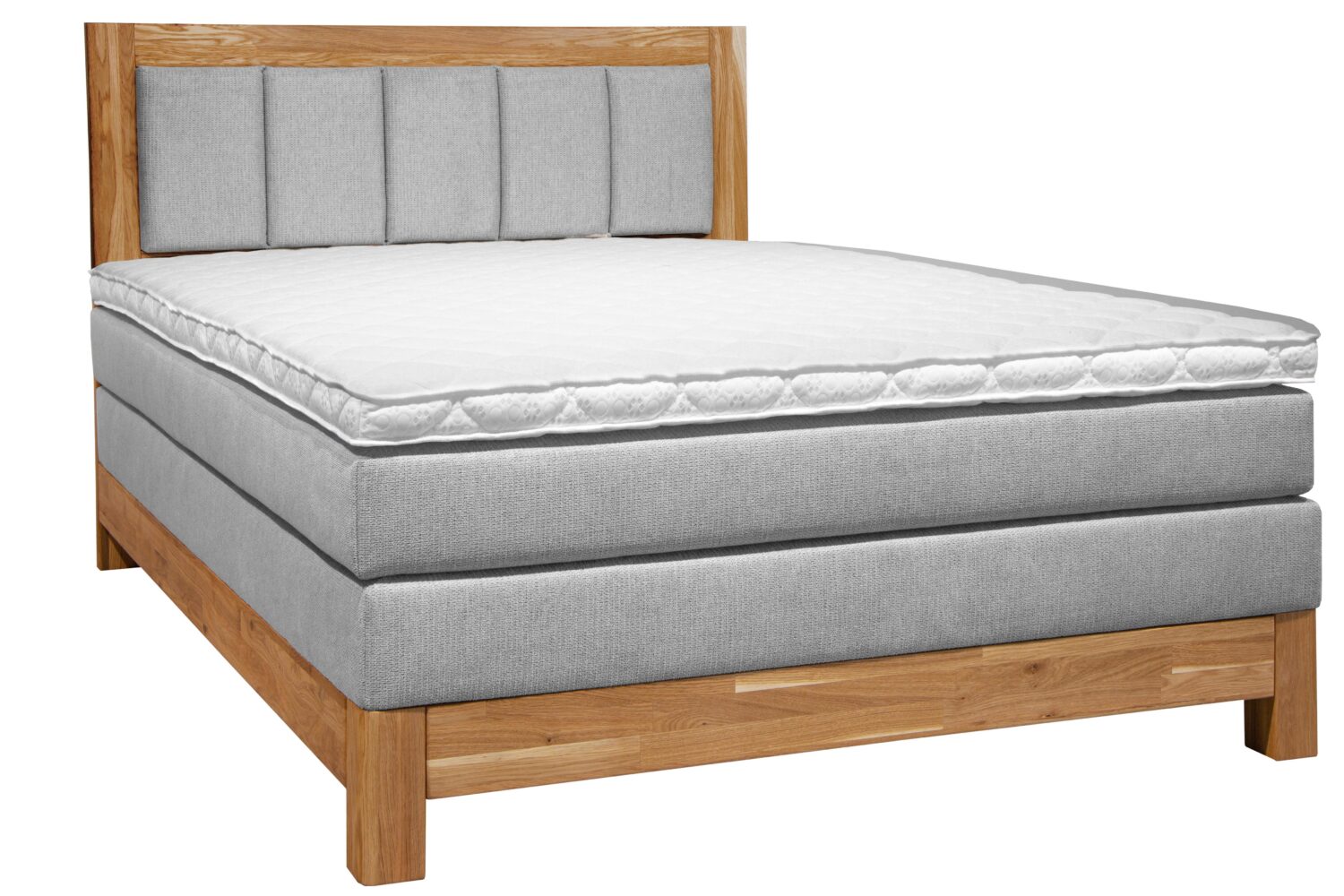 Wohnli Möbelsuche - Boxspringbett Carolina Eiche/Grau ca. 140x200cm