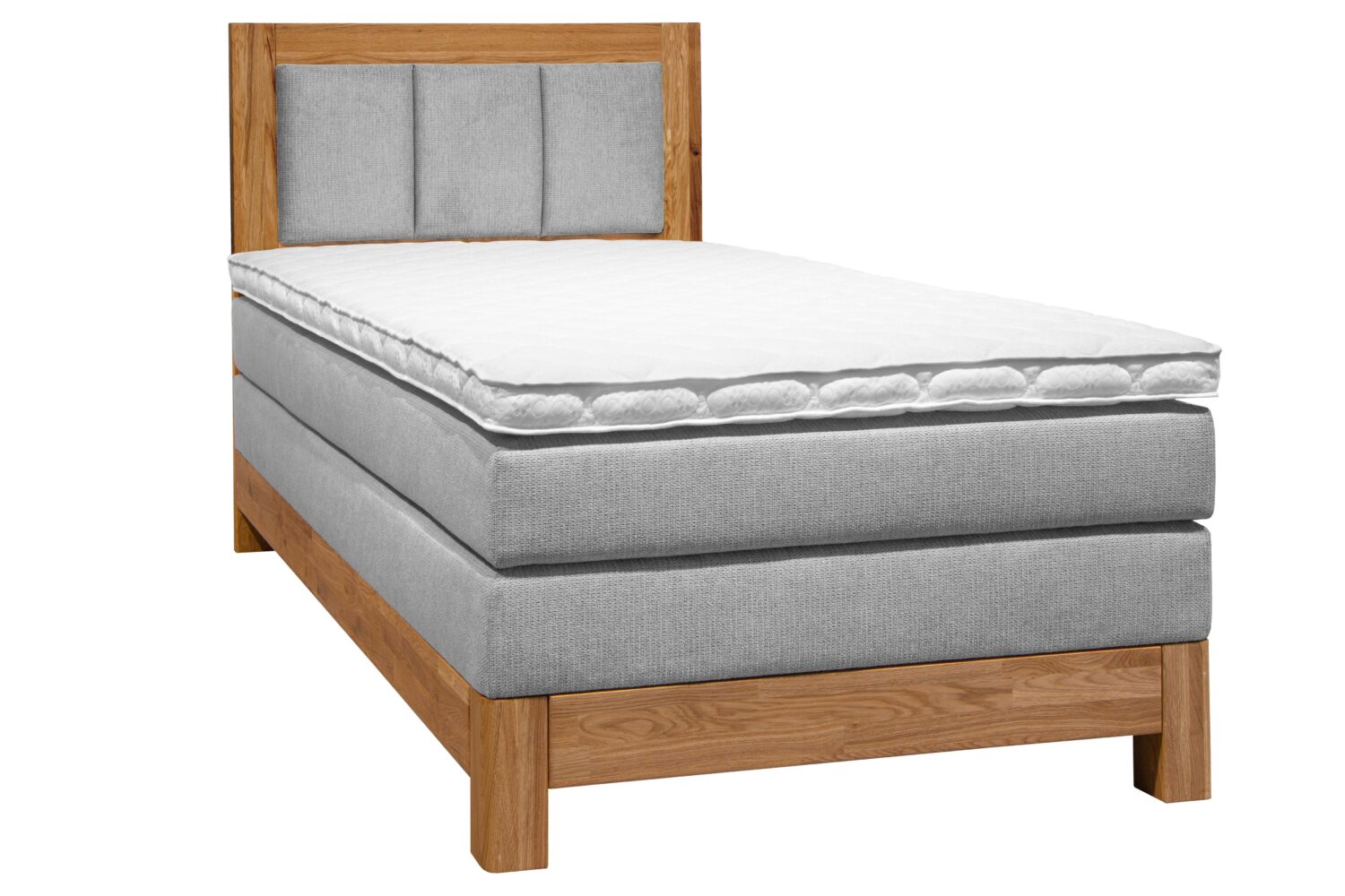 Wohnli Möbelsuche - Boxspringbett Carolina Eiche/Grau ca. 120x200cm