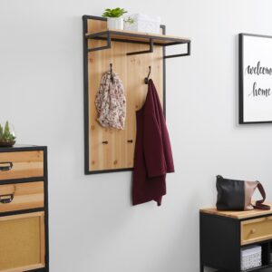 Garderobe Vittoria ca. 67x100 cm Tanne massiv Holz, Metall Bessagi Home Garderoben > Garderobenpaneele Braun