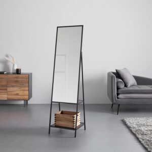 Spiegel Milana Schwarz ca.  46x171x41 cm Metall Bessagi Home Spiegel > Standspiegel Schwarz