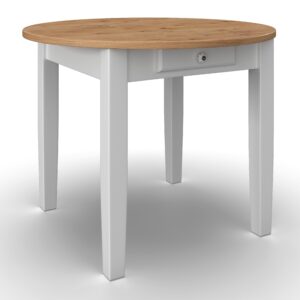 wohnli-moebel-suche-000726003502 Wohnli Möbelsuche - Esstisch Camden Weiß /Kieferfarben MDF rund