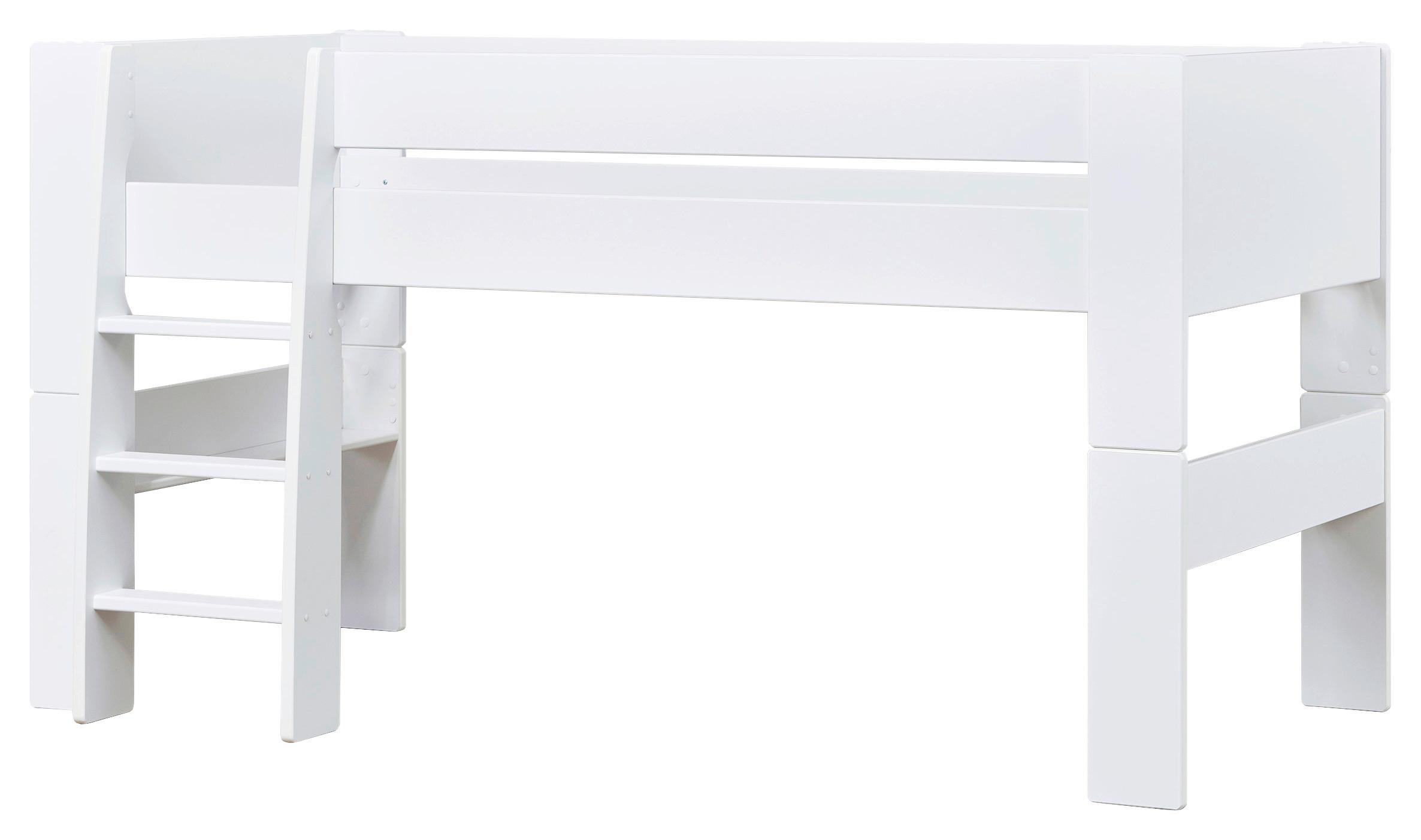 Hochbett PURE Weiß ca. 90x200 cm Holz MID.YOU Möbel > Betten > Hoch- und Etagenbetten > Hochbetten Weiß