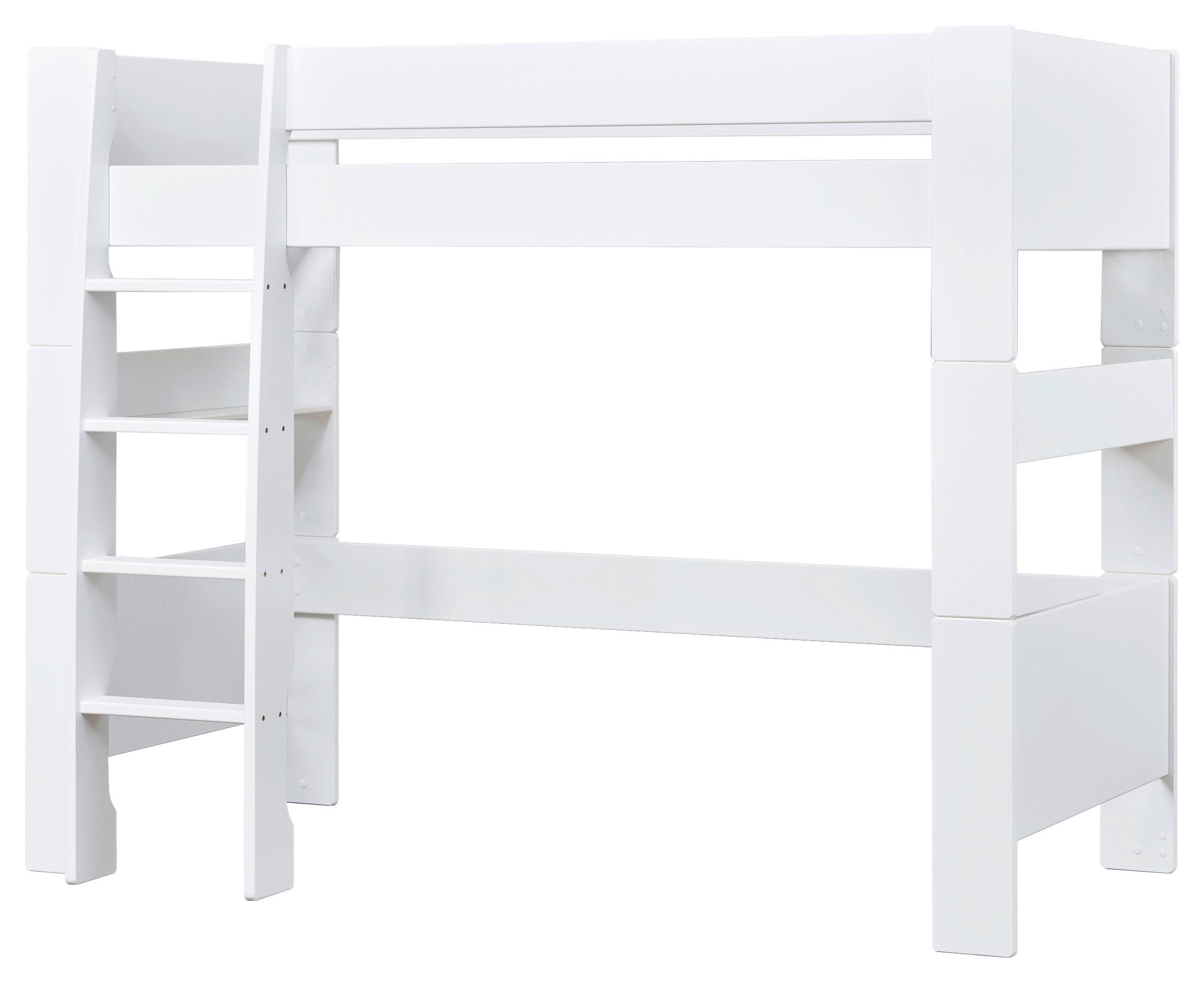 Hochbett PURE Weiß ca. 90x200 cm Holz MID.YOU Möbel > Betten > Hoch- und Etagenbetten > Hochbetten Weiß
