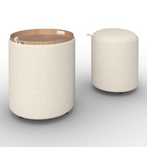 Wohnli Möbelsuche - Hocker Set Melanie Bouclé Weiß