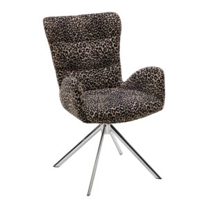 wohnli-moebel-suche-000758023401 Wohnli Möbelsuche - Drehsessel Liam Leoprint Schwarz/Chromfarben