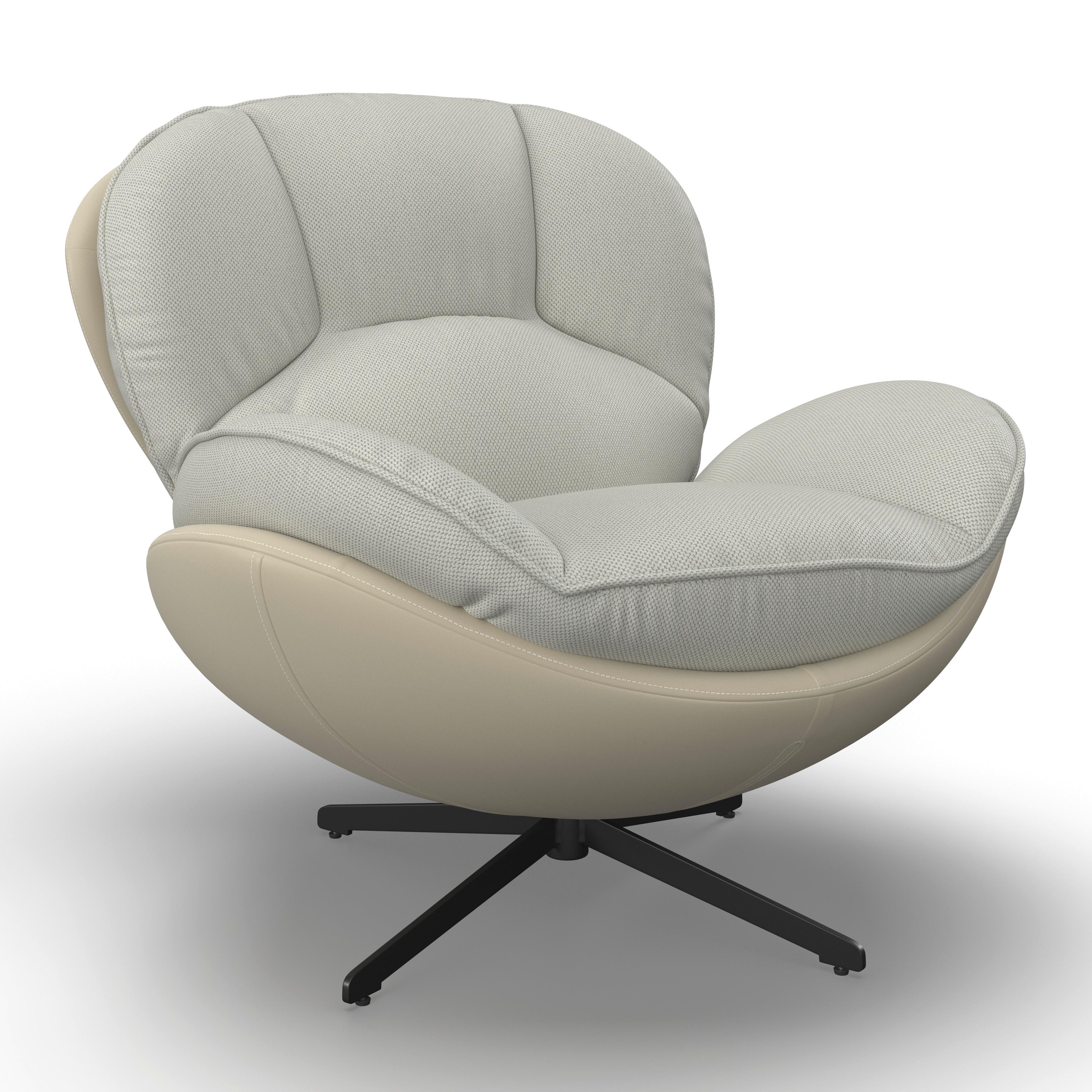 wohnli-moebel-suche-000764000201 Wohnli Möbelsuche - Relaxsessel Ina Webstoff/Lederlook Beige