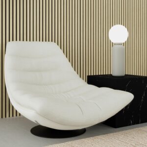 Sessel Lena Weiß Struktursamt/Lederlook Metall, Textil Bessagi Home Wohnzimmermöbel Weiß