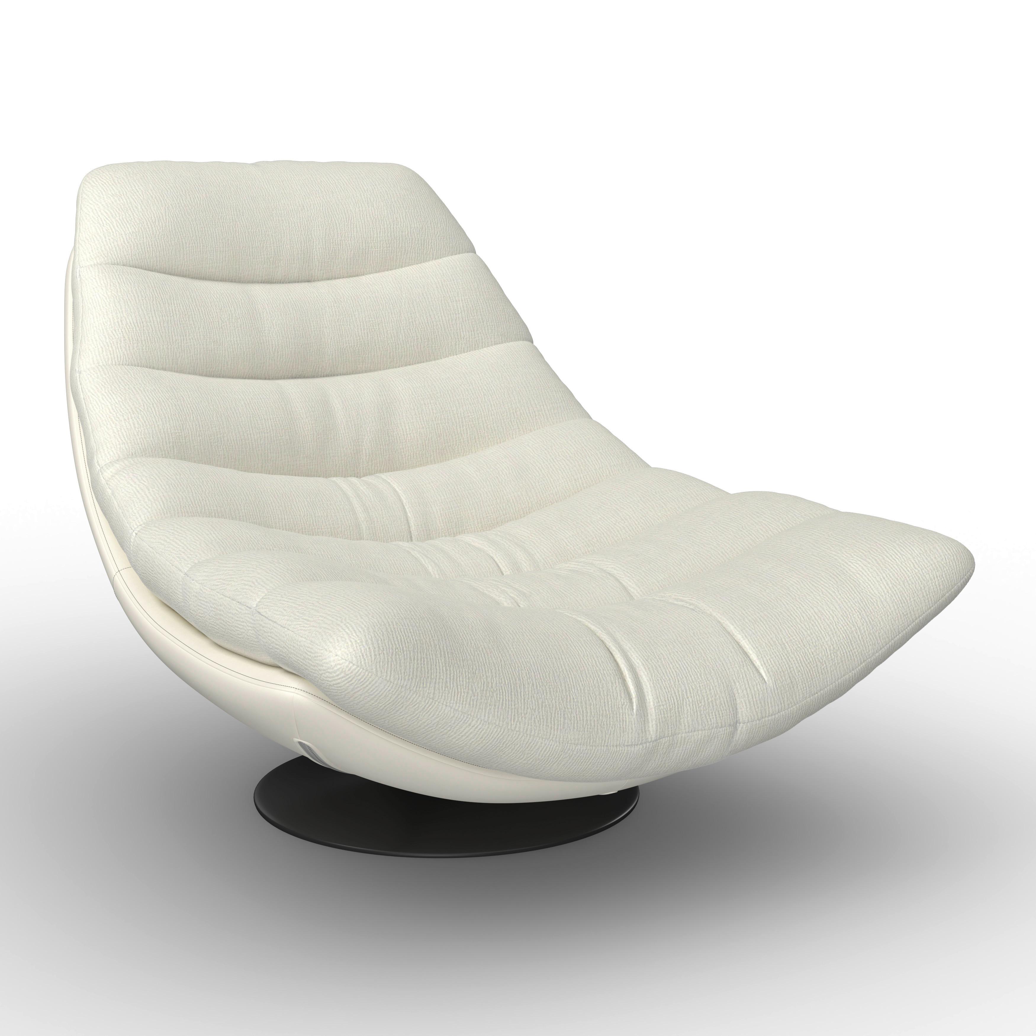 Wohnli Möbelsuche - Sessel Lena Weiß Struktursamt/Lederlook