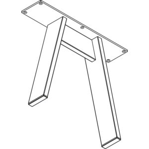 Bankgestell A-Form schwarz beschichtet Metall XXXL Esszimmermöbel Schwarz