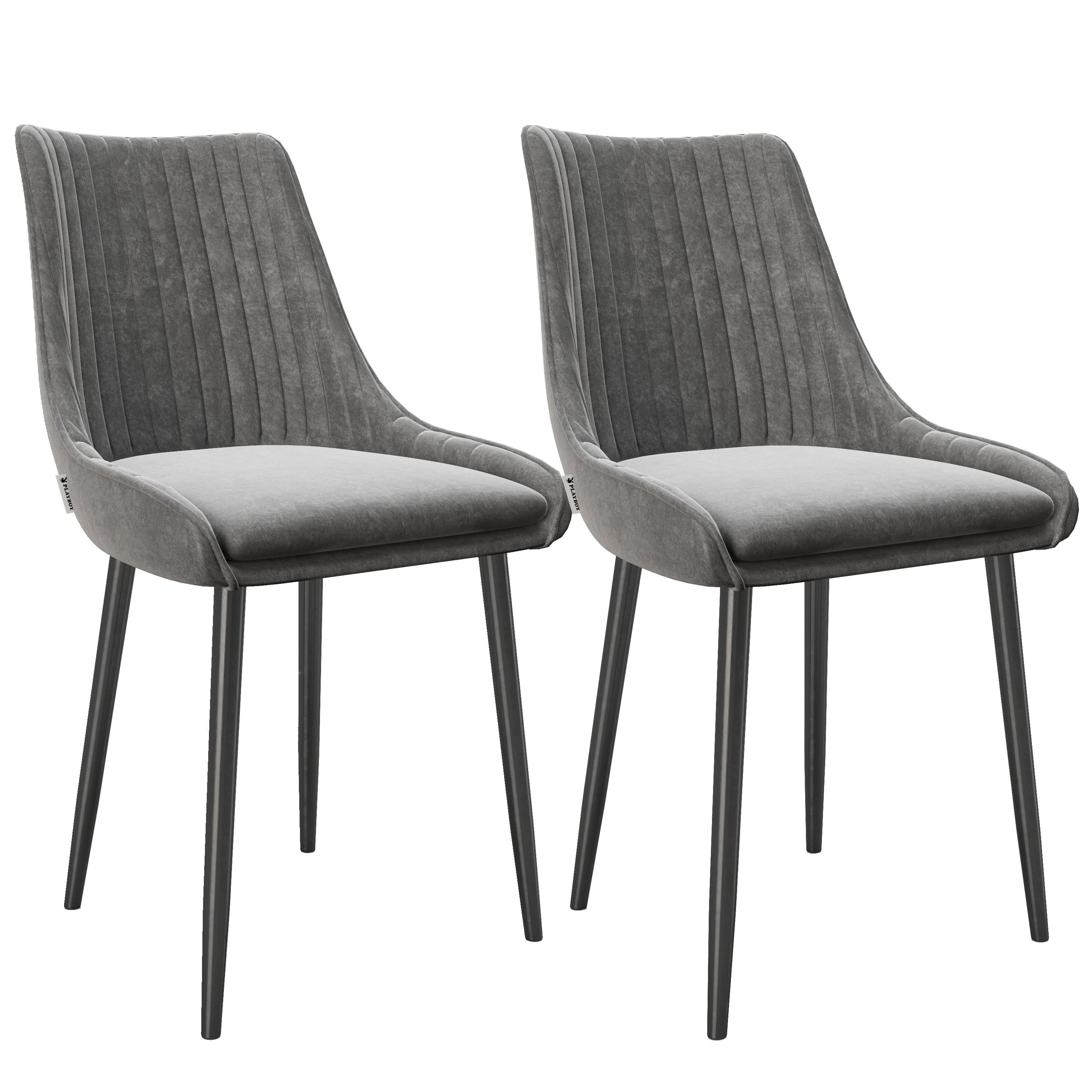 Wohnli Möbelsuche - PLAYBOY Polsterstuhl Samantha Anthrazit 2er-Set