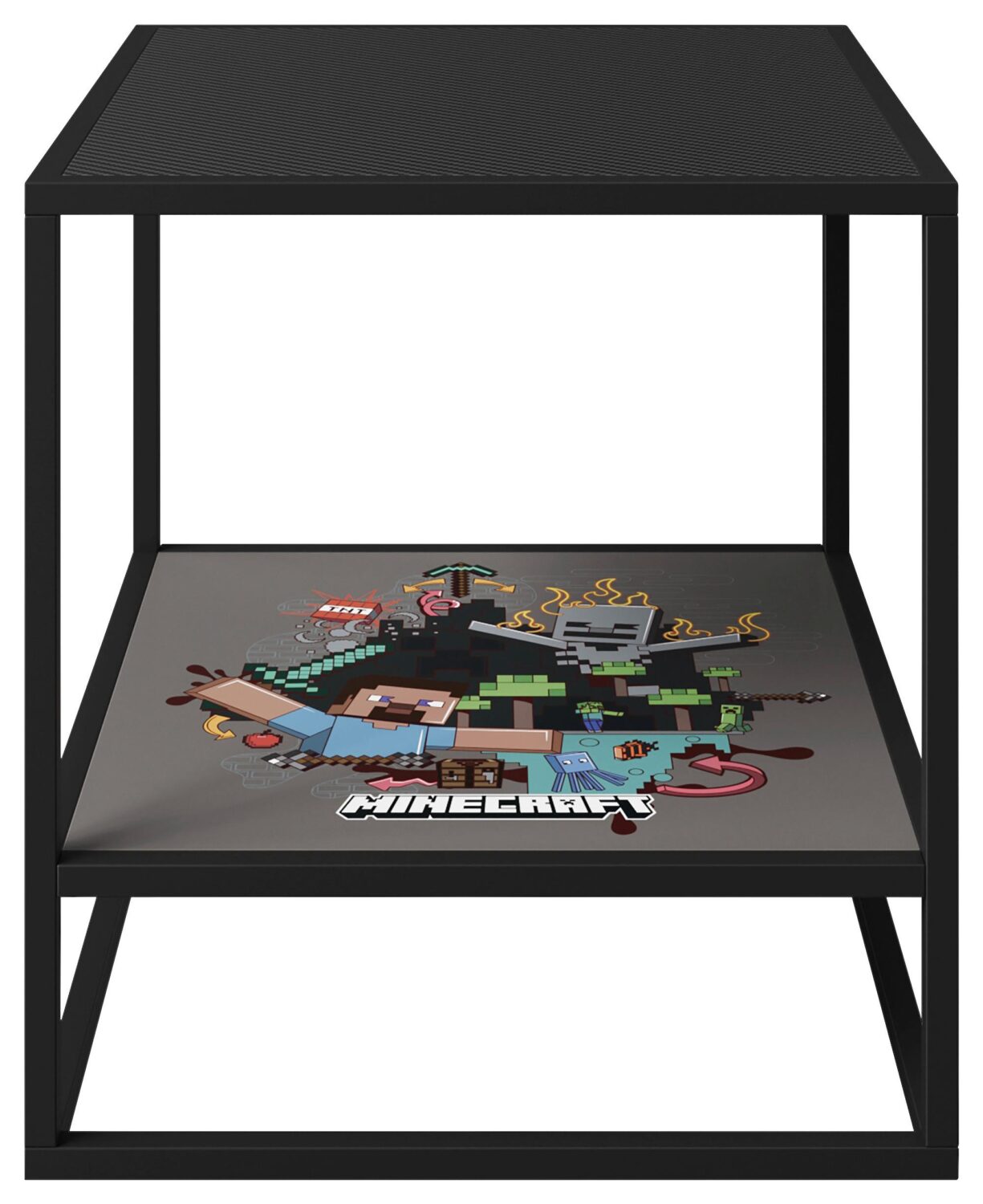 Beistelltisch Minecraft ca. 45x45x48 cm Schwarz Metall, Holzwerkstoff Minecraft Möbel > Tische > Beistelltische > Beistelltische Metall Schwarz