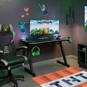Gamingtisch Minecraft Schwarz ca. 120x60x74cm Metall, Holzwerkstoff Minecraft Möbel > Tische > Schreibtische > Gamingtische Schwarz