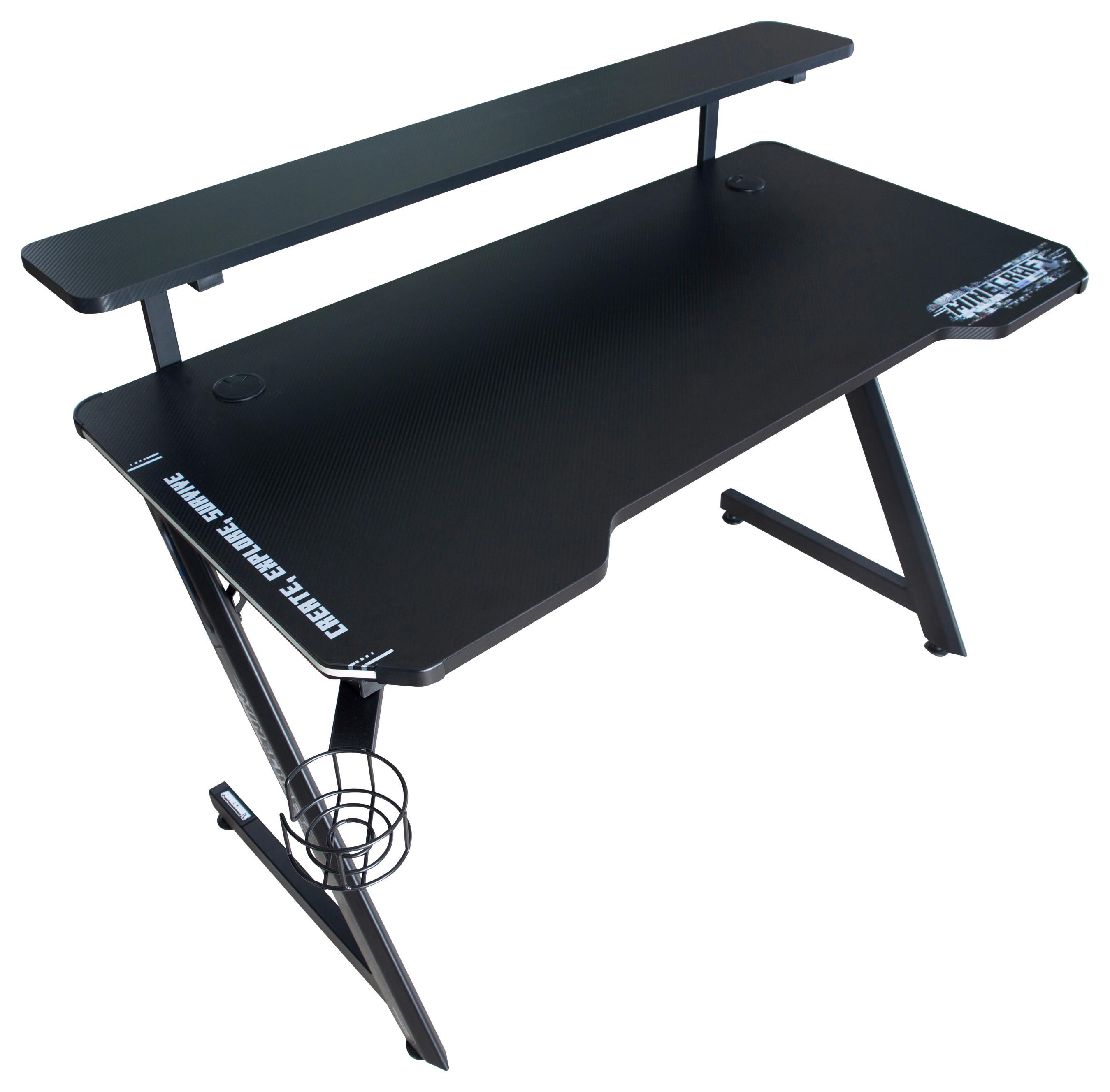 Gamingtisch Minecraft Schwarz Metall, Holzwerkstoff Minecraft Möbel > Tische > Schreibtische > Gamingtische Schwarz