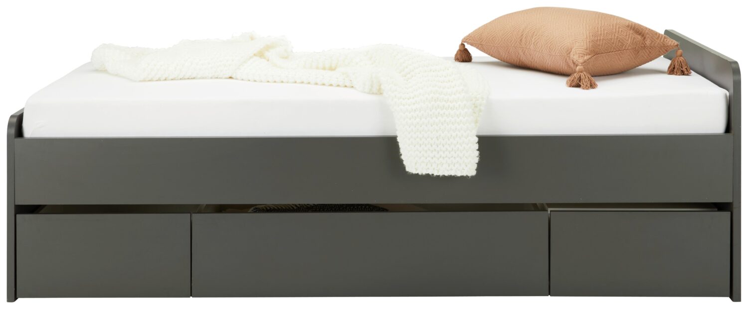 Bett in Anthrazit ca. 90x200cm Holzwerkstoff Based Möbel > Betten Anthrazit