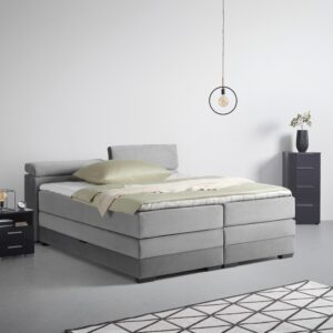 Boxspringbett Sevilla in Grau ca. 160x200cm Holz Premium Living Möbel > Betten > Boxspringbetten Grau