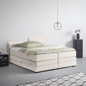 Boxspringbett Sevilla Beige ca. 180x200cm Textil Premium Living Möbel > Betten > Doppelbetten Beige
