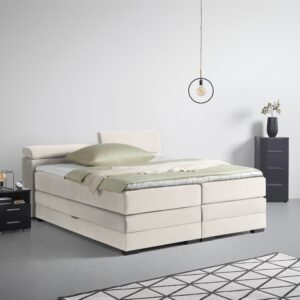 Boxspringbett Sevilla Beige ca. 160x200cm Holz Premium Living Möbel > Betten > Boxspringbetten Beige