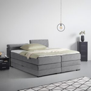 Boxspringbett Sevilla Grau ca. 140x200cm Holz Premium Living Möbel > Betten > Boxspringbetten Grau